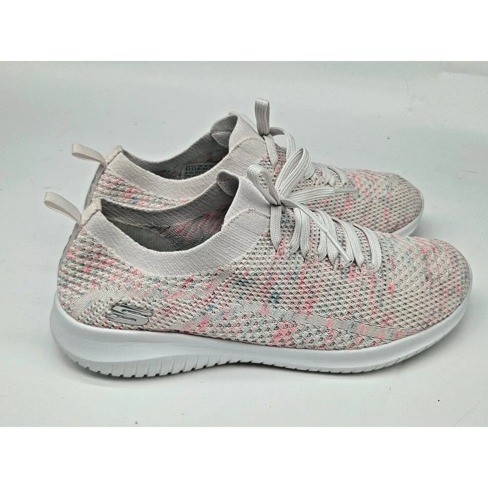 Skechers Women's Ultra Flex Happy Days Shoes Walking Sneakers Size 8.5 Speckle
